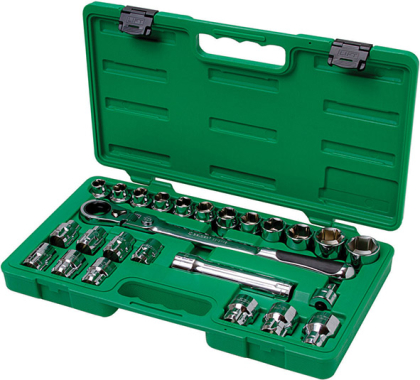 JOGO DE SOQUETES VORTEX, 15 a 32mm, 25PC COM ACESS�RIOS, BELZER